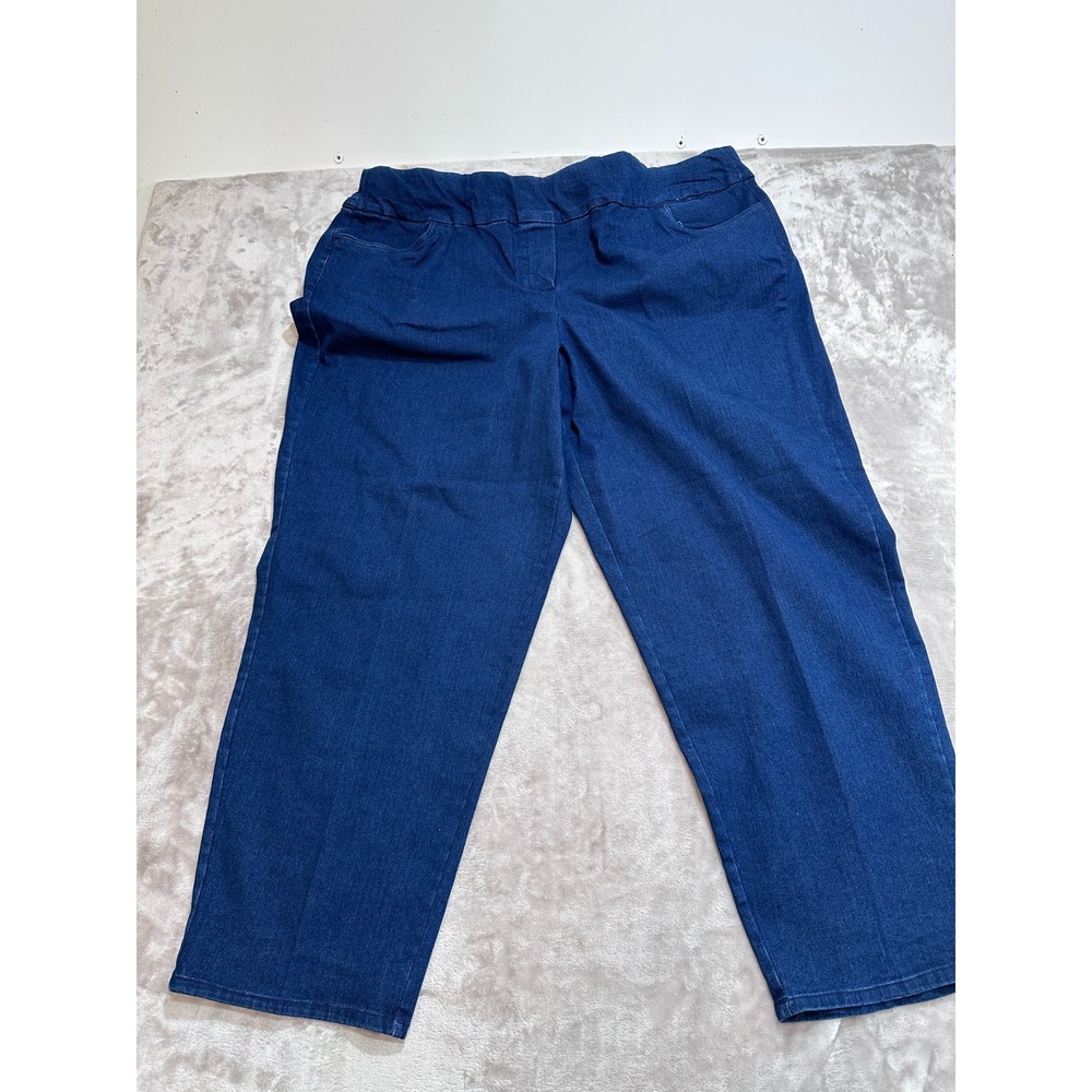 Alfred Dunner Allure Pants Womens Size 22W Blue Lightweight Denim Super Stretch